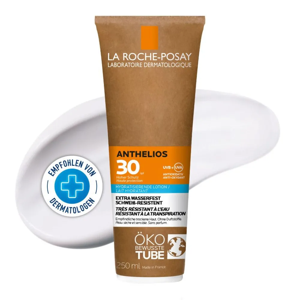 Anthelios Sonnenmilch LSF 30: Sonnenmilch in der Tube mit Pappe, mit hohem UV-Lichtschutz für empfindliche und trockene Haut|La Roche Posay Best