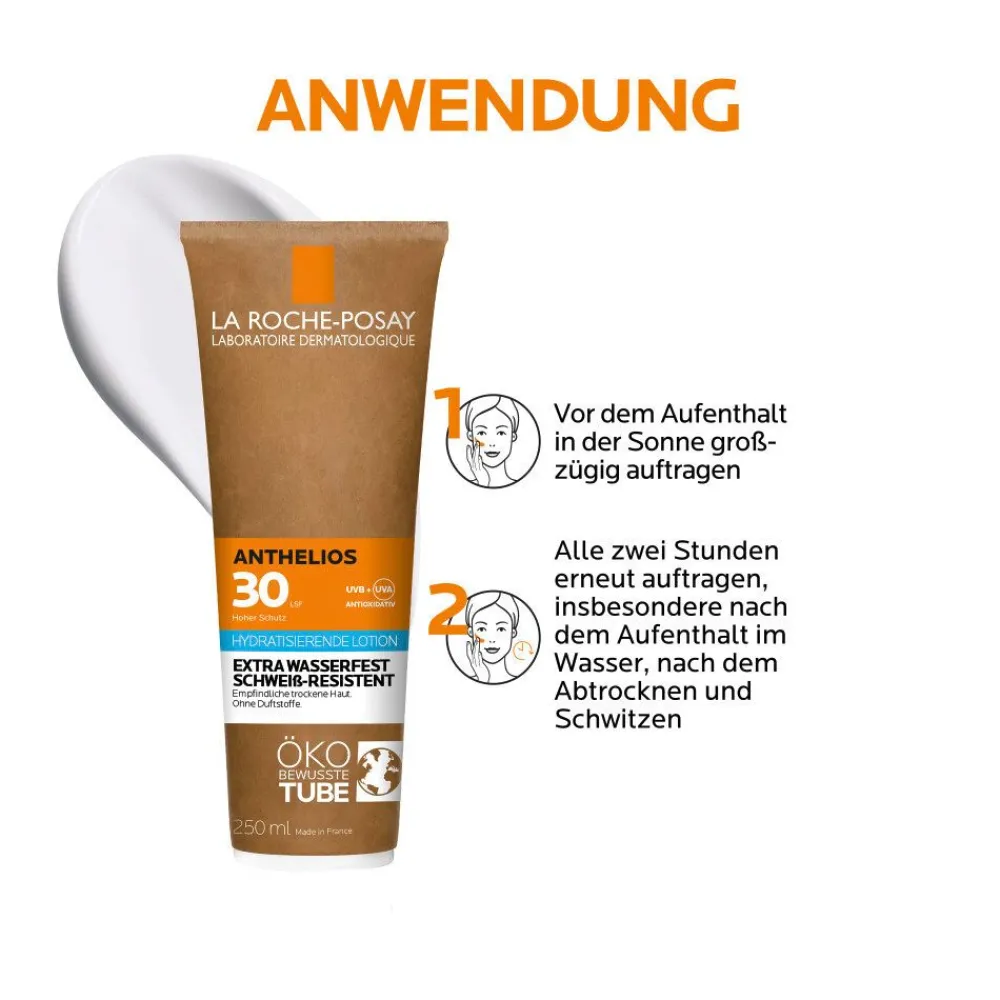 Anthelios Sonnenmilch LSF 30: Sonnenmilch in der Tube mit Pappe, mit hohem UV-Lichtschutz für empfindliche und trockene Haut|La Roche Posay Best