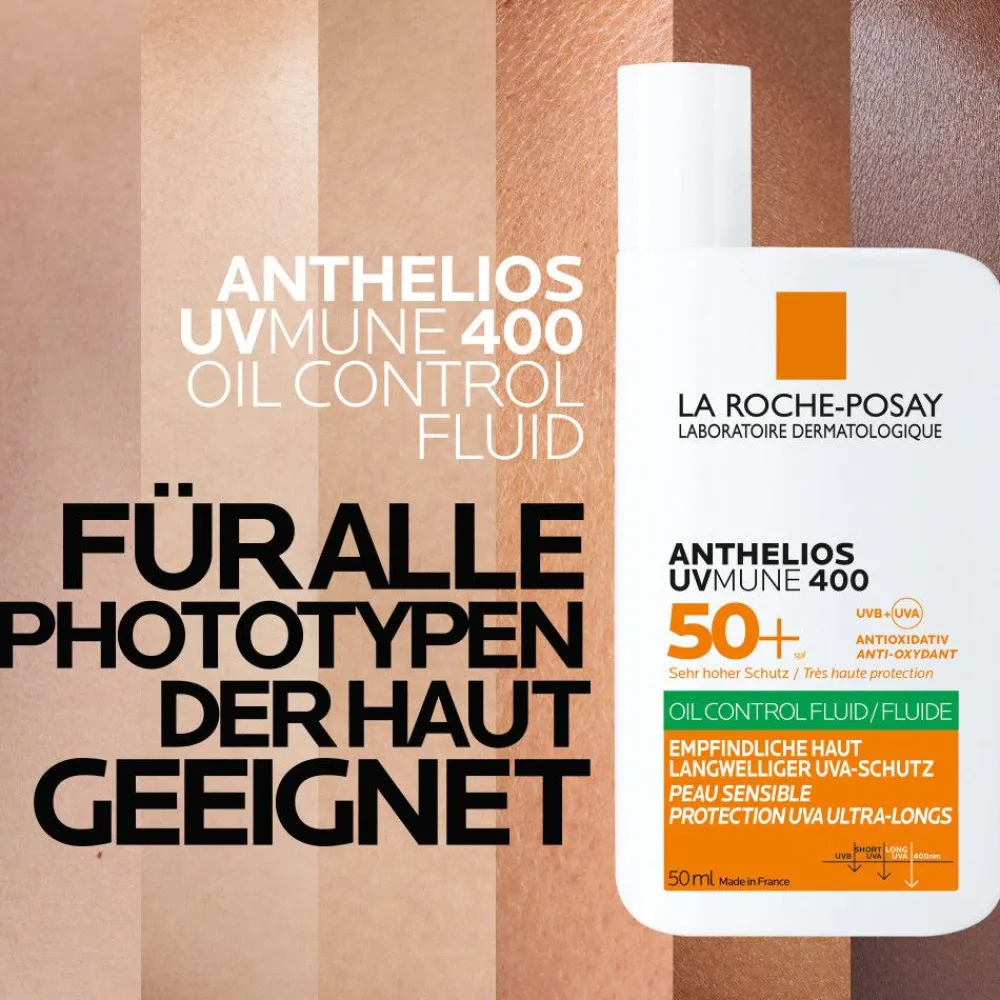 Anthelios UVMUNE 400 Oil Control Fluid Sonnenschutz für empfindliche Haut mit sehr hohem UV-Schutz LSF 50+. Für ölige Haut geeignet.>La Roche Posay Discount