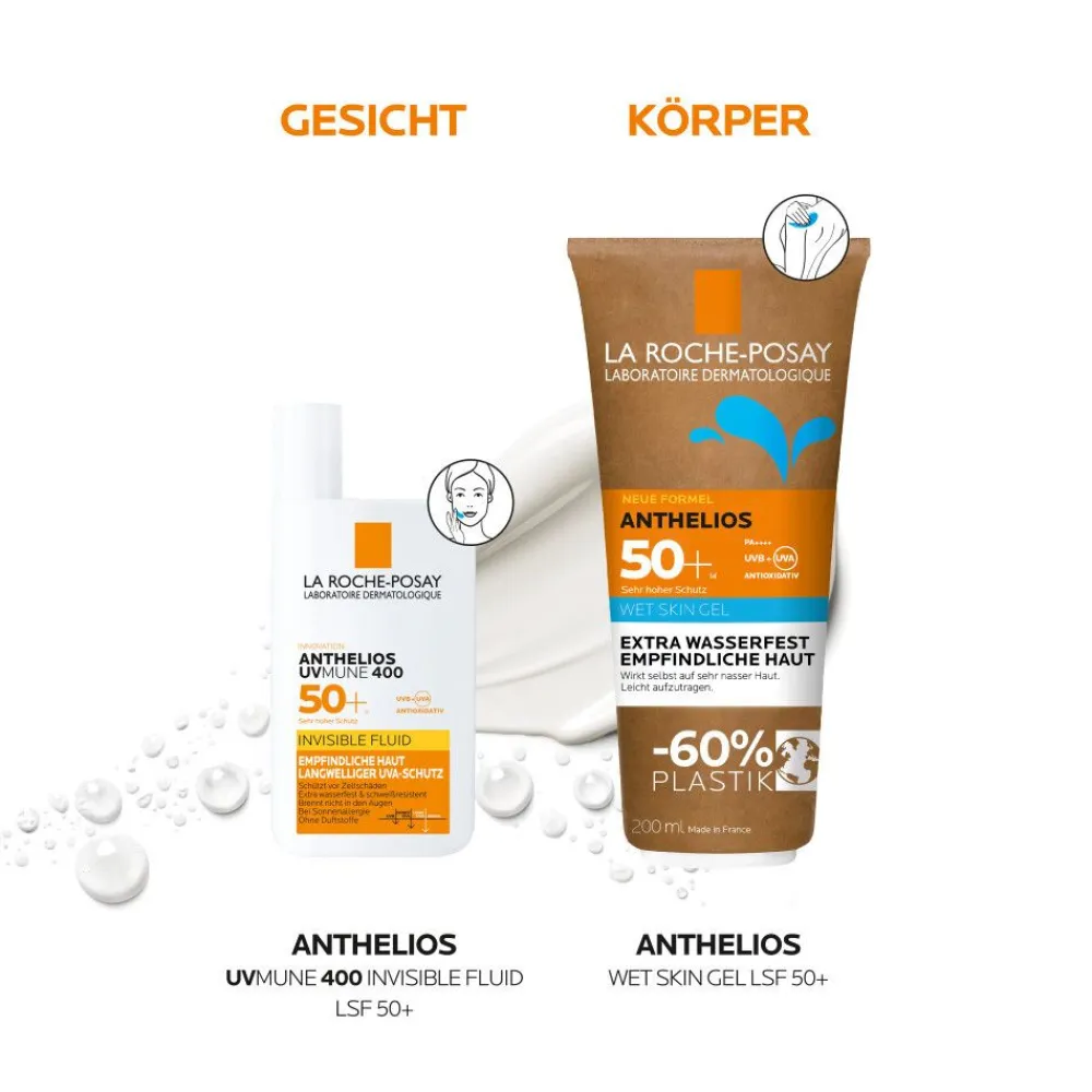 Anthelios Wet Skin Gel LSF 50+: Wasserfester Sonnenschutz für empfindliche und zu Sonnenallergie neigende Haut>La Roche Posay Clearance