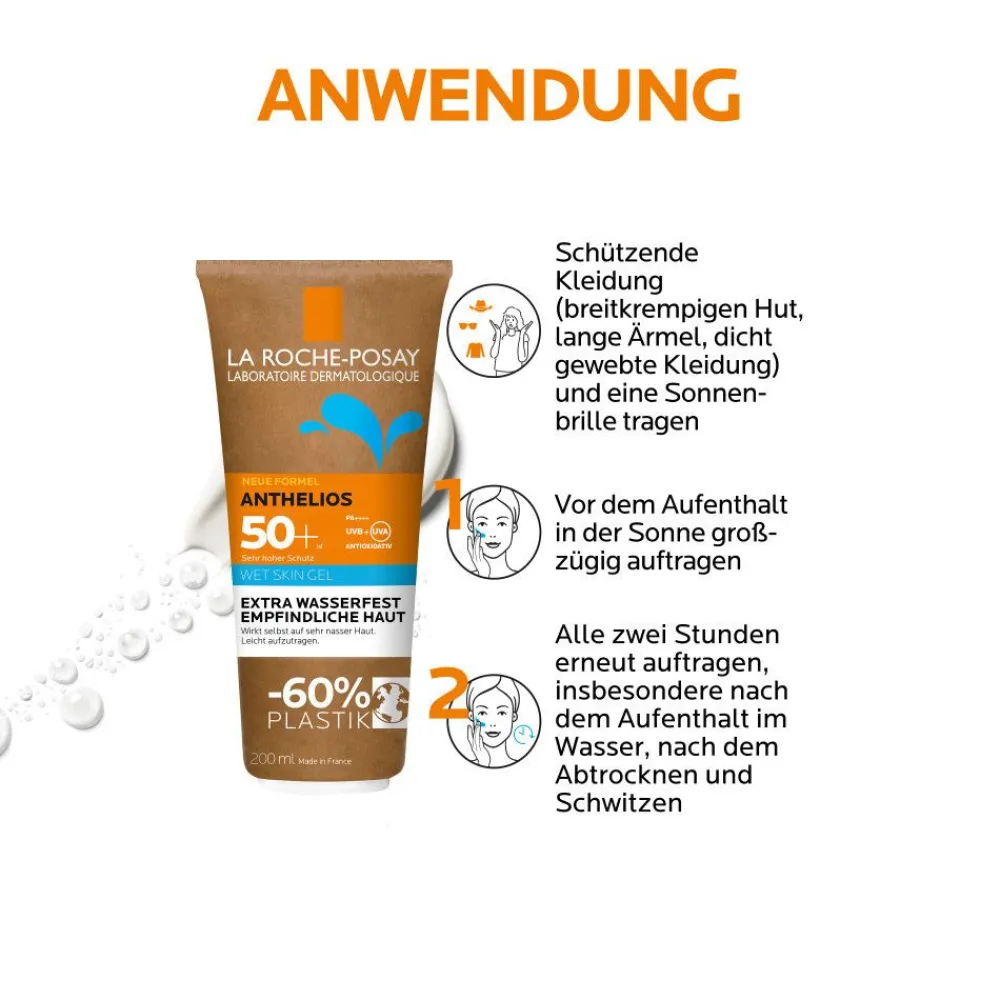 Anthelios Wet Skin Gel LSF 50+: Wasserfester Sonnenschutz für empfindliche und zu Sonnenallergie neigende Haut>La Roche Posay Clearance