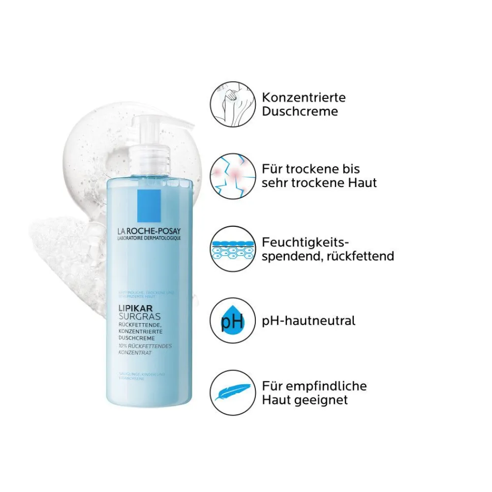 Lipikar Surgras Rückfettende, konzentriertes Duschgel für trockene, empfindliche Haut>La Roche Posay Outlet