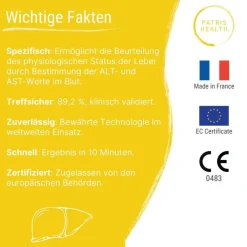 Lebertest – Leberfunktions-Selbsttest, Bluttest für Zuhause – Patris Health®> Online