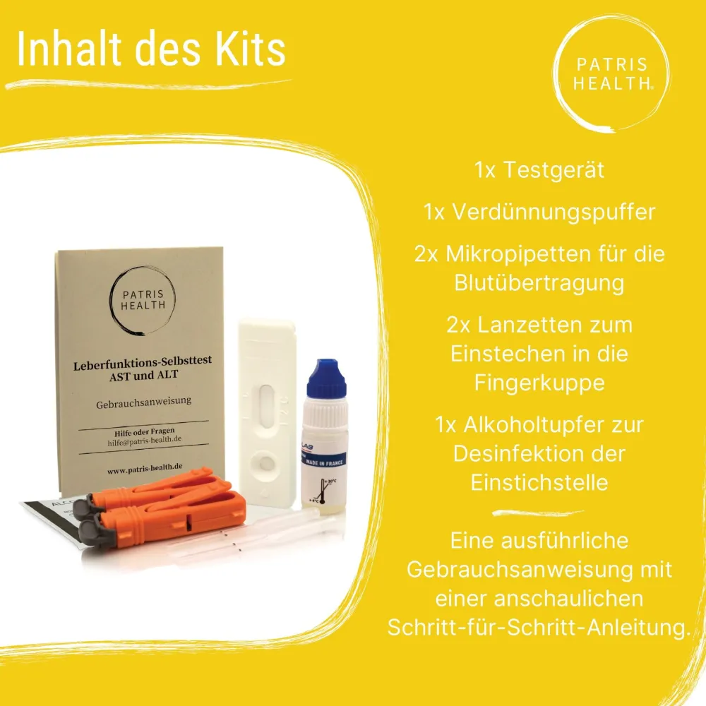 Lebertest – Leberfunktions-Selbsttest, Bluttest für Zuhause – Patris Health®> Online