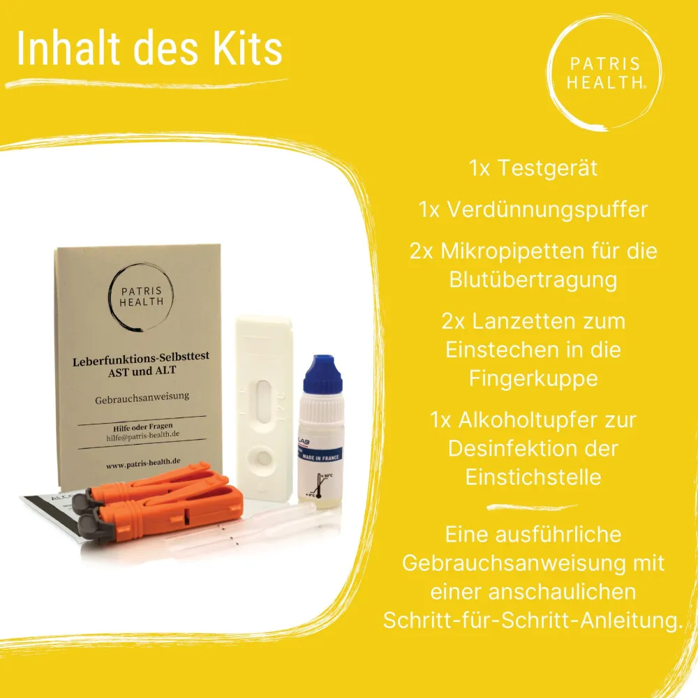 Lebertest – Leberfunktions-Selbsttest, Bluttest für Zuhause – Patris Health®> Online