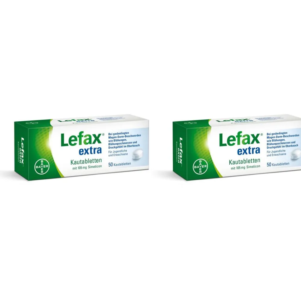 Lefax extra Kautabletten – lindern gasbedingte Beschwerden wie mäßige Blähungen, Druck- und Völlegefühl|