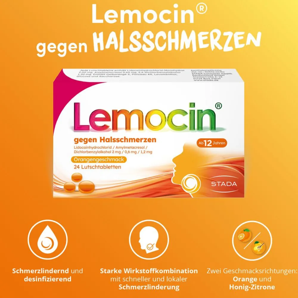 gegen Halsschmerzen Orangengeschmack>Lemocin Clearance