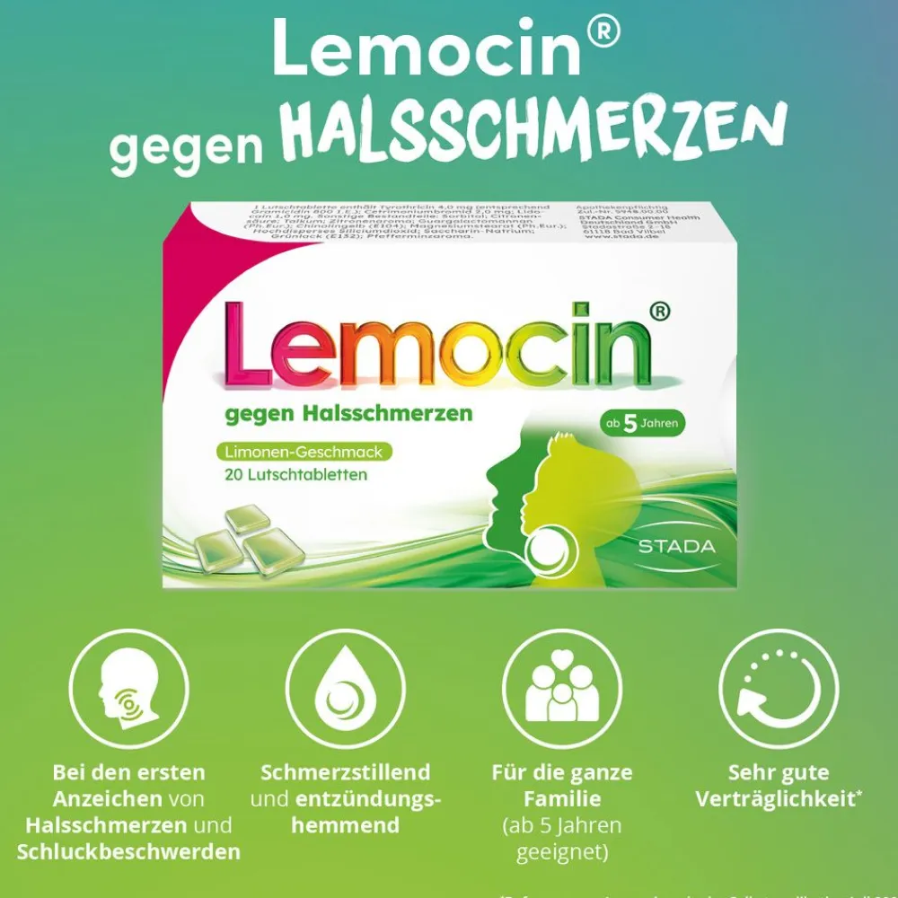 ® gegen Halsschmerzen Limettengeschmack ab 5 Jahren|Lemocin Clearance