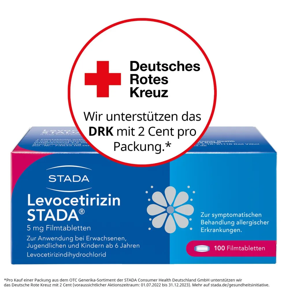Levo STADA® 5 mg, zur symptomatischen Behandlung allergischer Erkrankungen|Cetirizin New