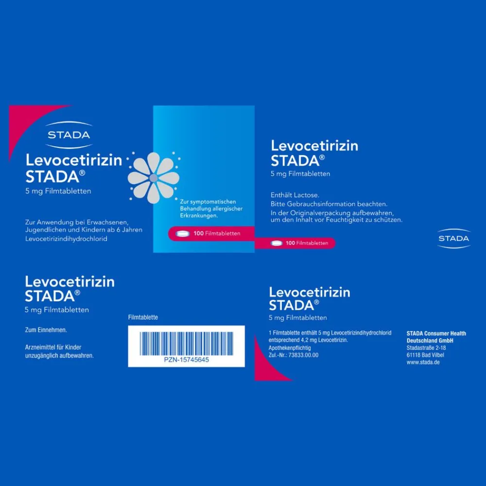 Levo STADA® 5 mg, zur symptomatischen Behandlung allergischer Erkrankungen|Cetirizin New