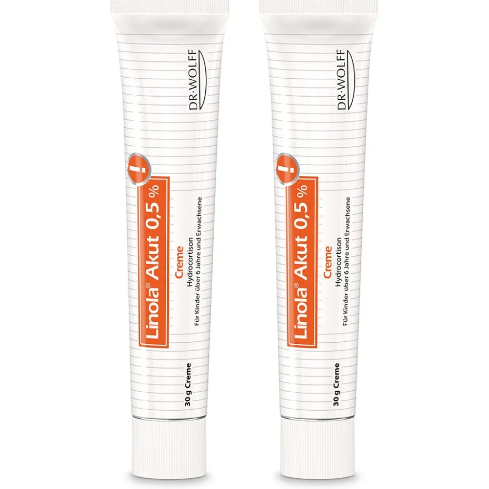 Linola Akut 0,5% - Hydrocortison Creme bei leicht entzündeter Haut, Sonnenbrand oder Mückenstichen| Online