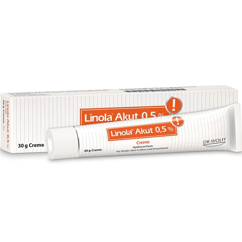0,5% - Hydrocortison Creme bei leicht entzündeter Haut, Sonnenbrand oder Mückenstichen>Linola akut Best