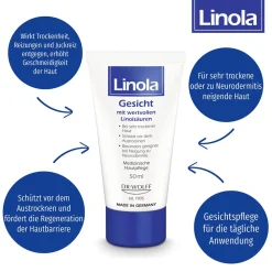 Linola Gesicht - Gesichtscreme für sehr trockene, juckende und gereizte Haut|Linola Gesichtscreme Best