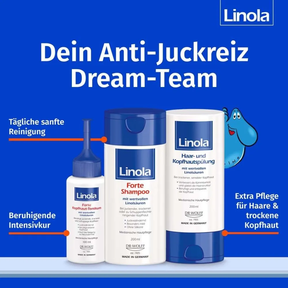 Haar- und Kopfhautspülung - Pflege-Spülung für trockene und empfindliche Kopfhaut|Linola