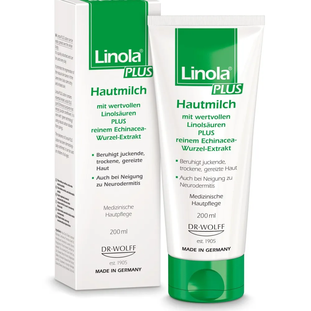 Linola PLUS Hautmilch - Körperlotion für juckende, trockene und irritierte Haut|Linola Hautmilch Discount