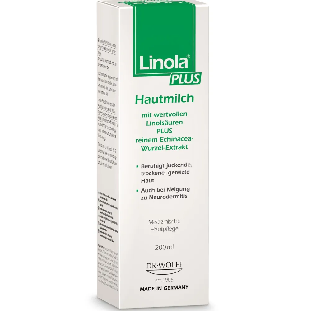 Linola PLUS Hautmilch - Körperlotion für juckende, trockene und irritierte Haut|Linola Hautmilch Discount