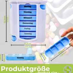 Tablettenbox - 7-Tage Medikamenten Dosierer - Tabletten Dispenser|LisaCARE