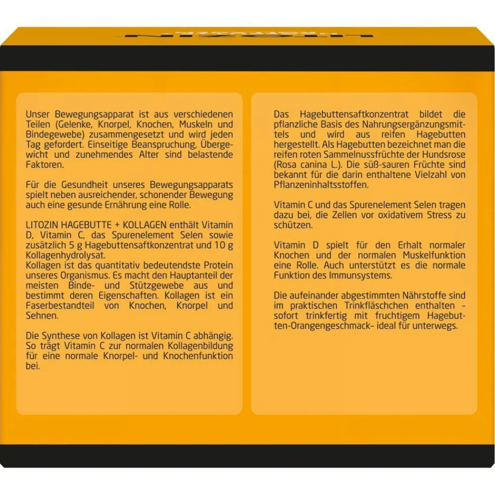 ® Hagebutte + Kollagen Trinkfläschchen|Litozin Clearance
