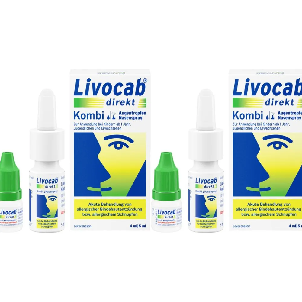 Livocab direkt Kombi Augentropfen & Nasenspray bei Allergien, z.B. Heuschnupfen, Hausstaubmilben- oder Tierallergie> Online