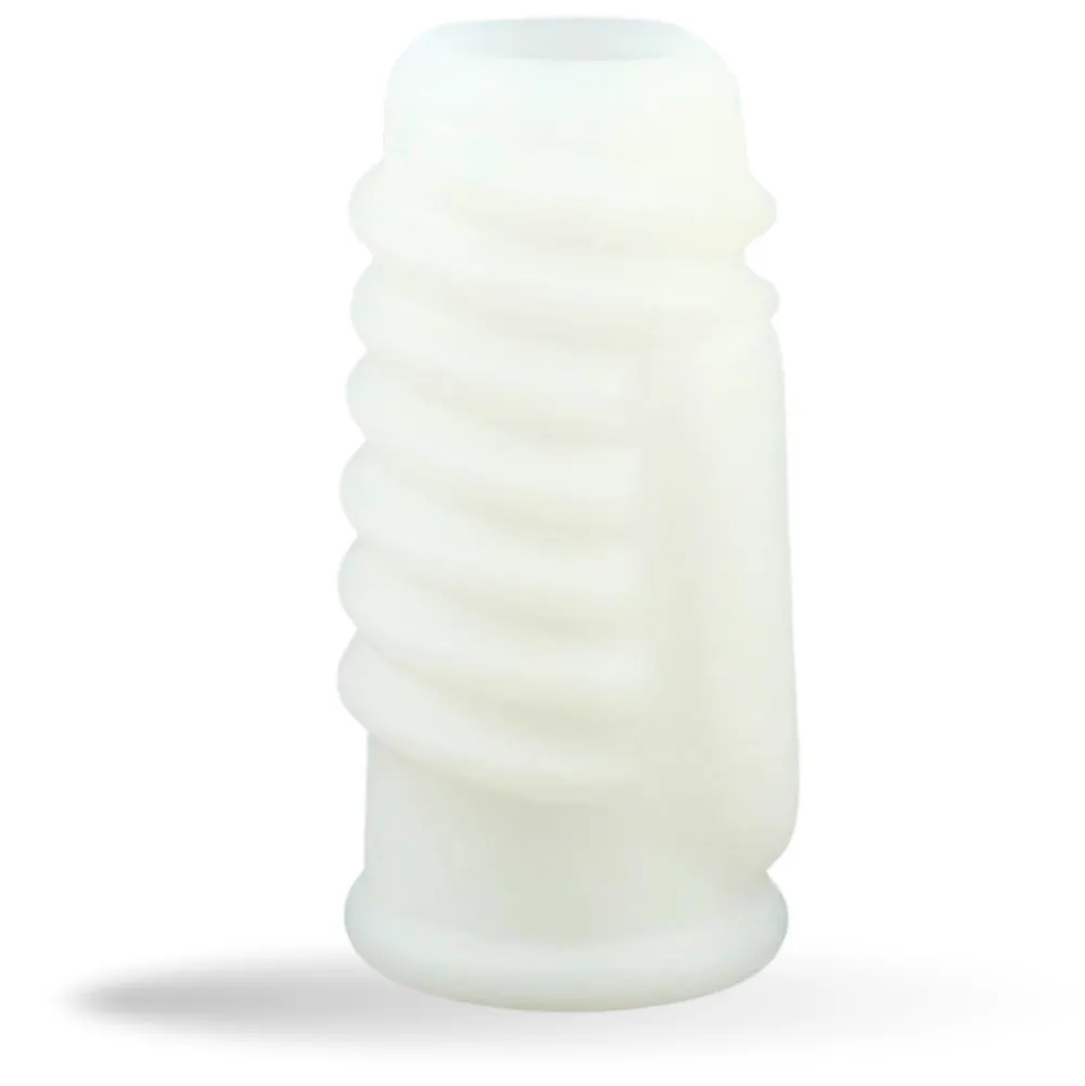 - Penishülle mit Vibration Weiß mit Rillen|LOVELYNESS Outlet