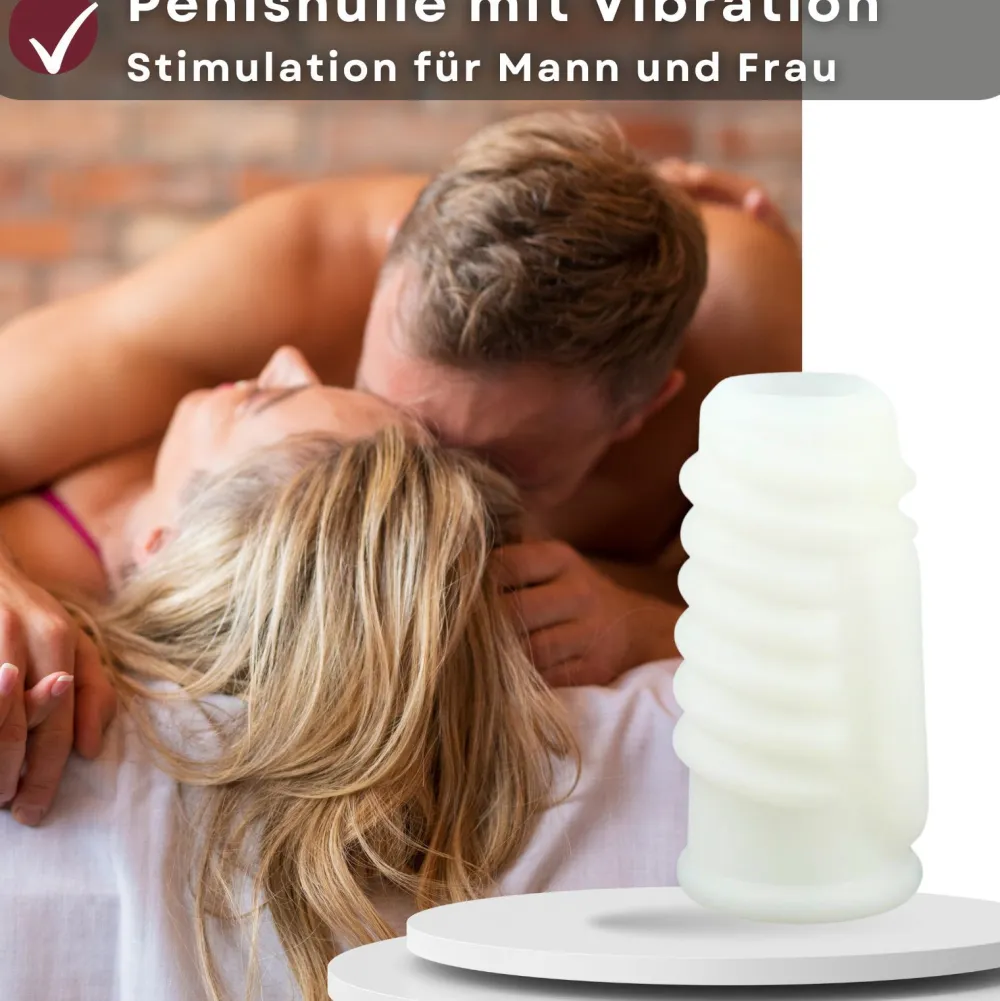- Penishülle mit Vibration Weiß mit Rillen|LOVELYNESS Outlet
