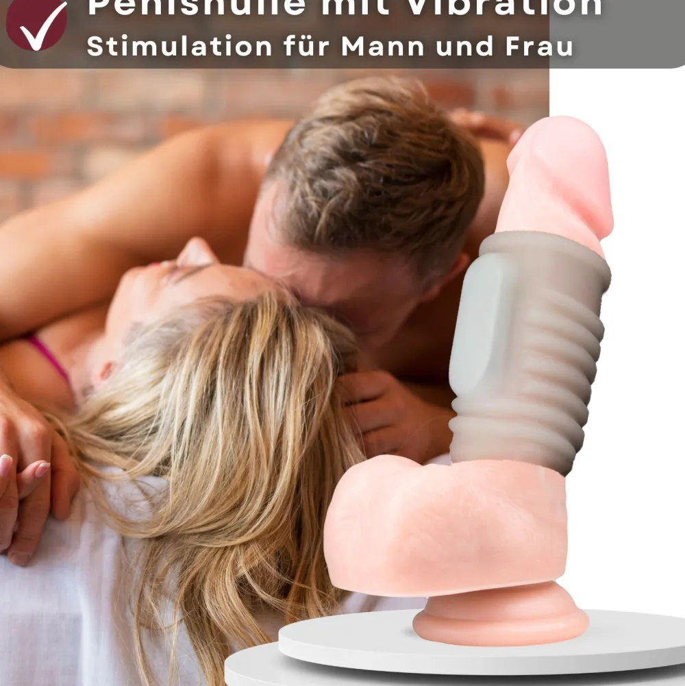 - Penishülle mit Vibration Weiß mit Rillen|LOVELYNESS Outlet