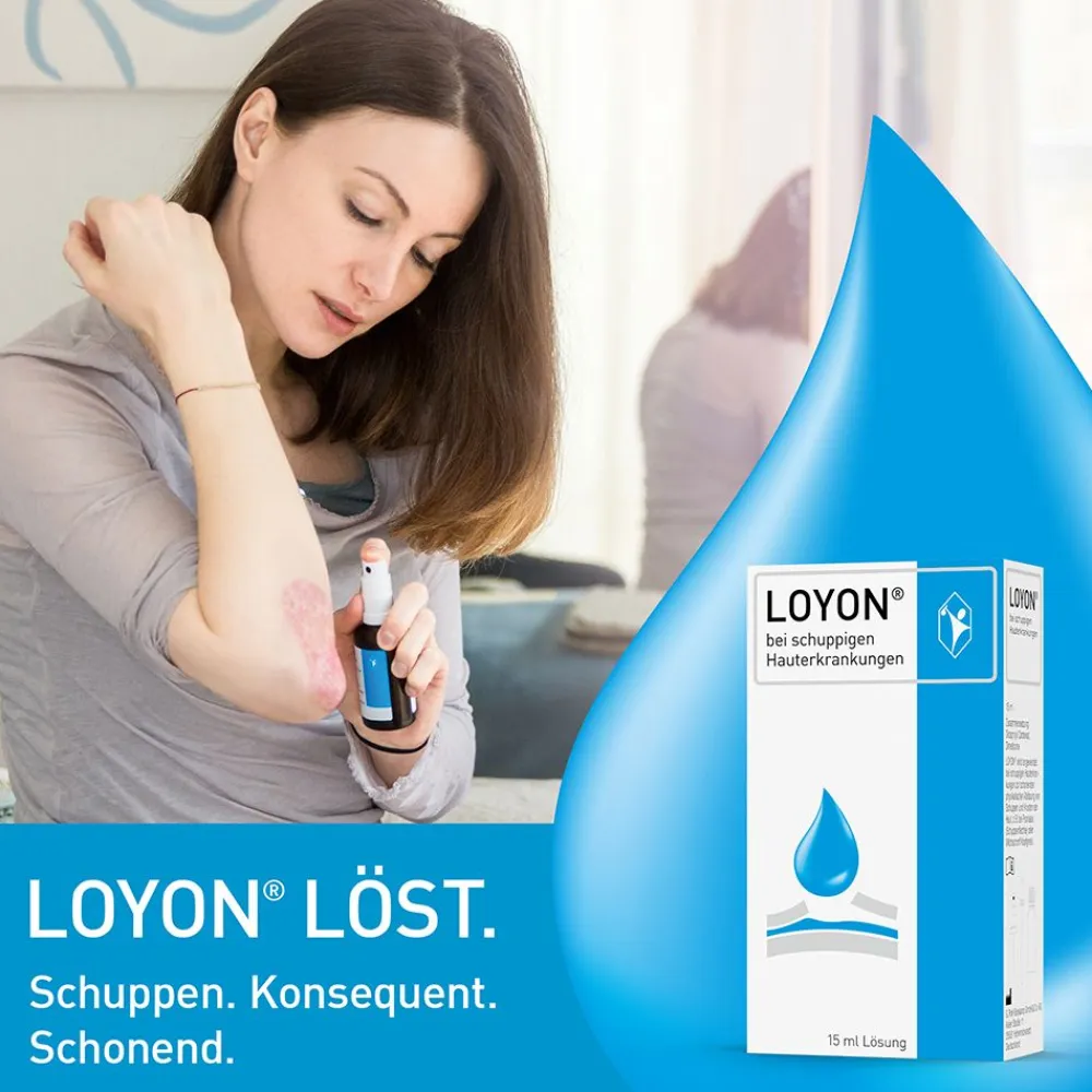 LOYON bei Schuppenflechte, Milchschorf und Kopfgneis 15ml Lösung>