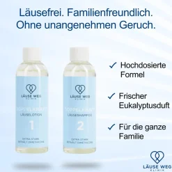 Läuse Weg Klinik Premium Läuseshampoo + Lotion für Erwachsene & Kinder| Sale