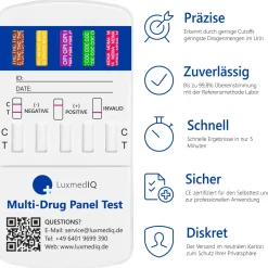 Drogenschnelltest für 10 Drogenarten - Urin Drogentest Multi 10 - Testkassette>luxmediq Outlet