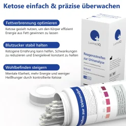 LuxmedIQ Keton Teststreifen – Ketose Teststreifen für Keto Ernährung & Diät| Clearance