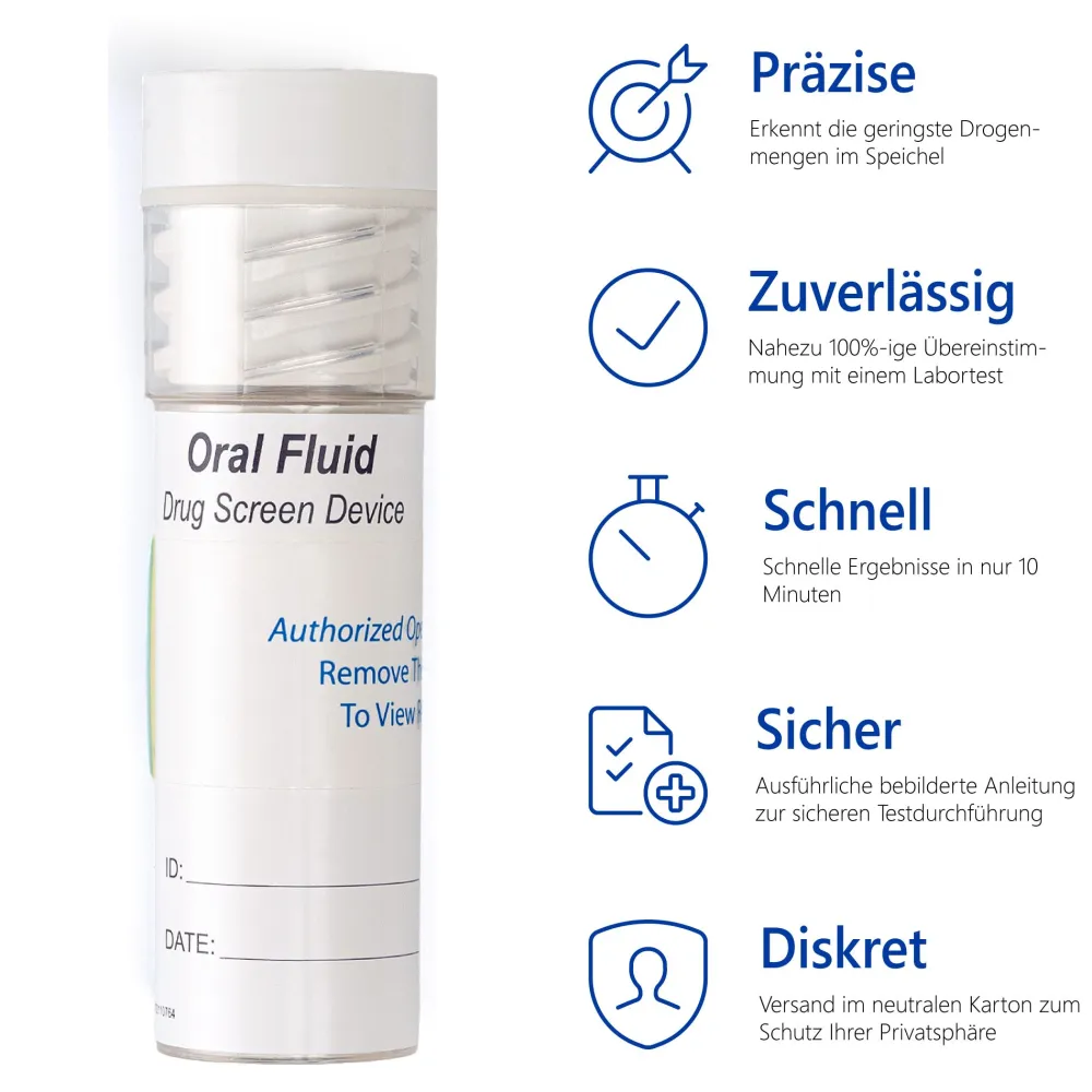 Speichel Drogenschnelltest zum Nachweis von 11 Drogen + Alkohol - Drogentest Multi 12>luxmediq Sale