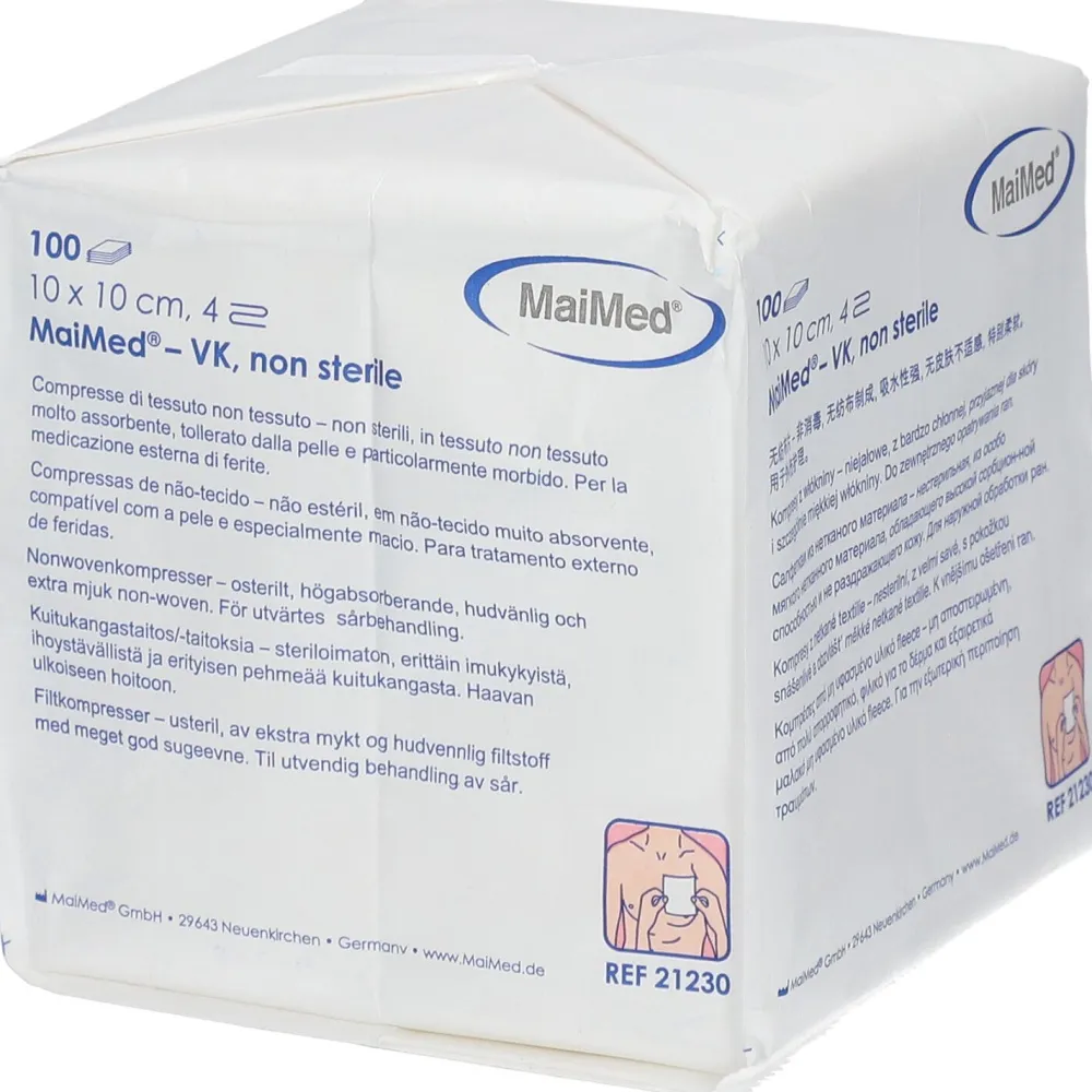 ® Vlieskompressen 10 x 10 cm unsteril>MaiMed Hot