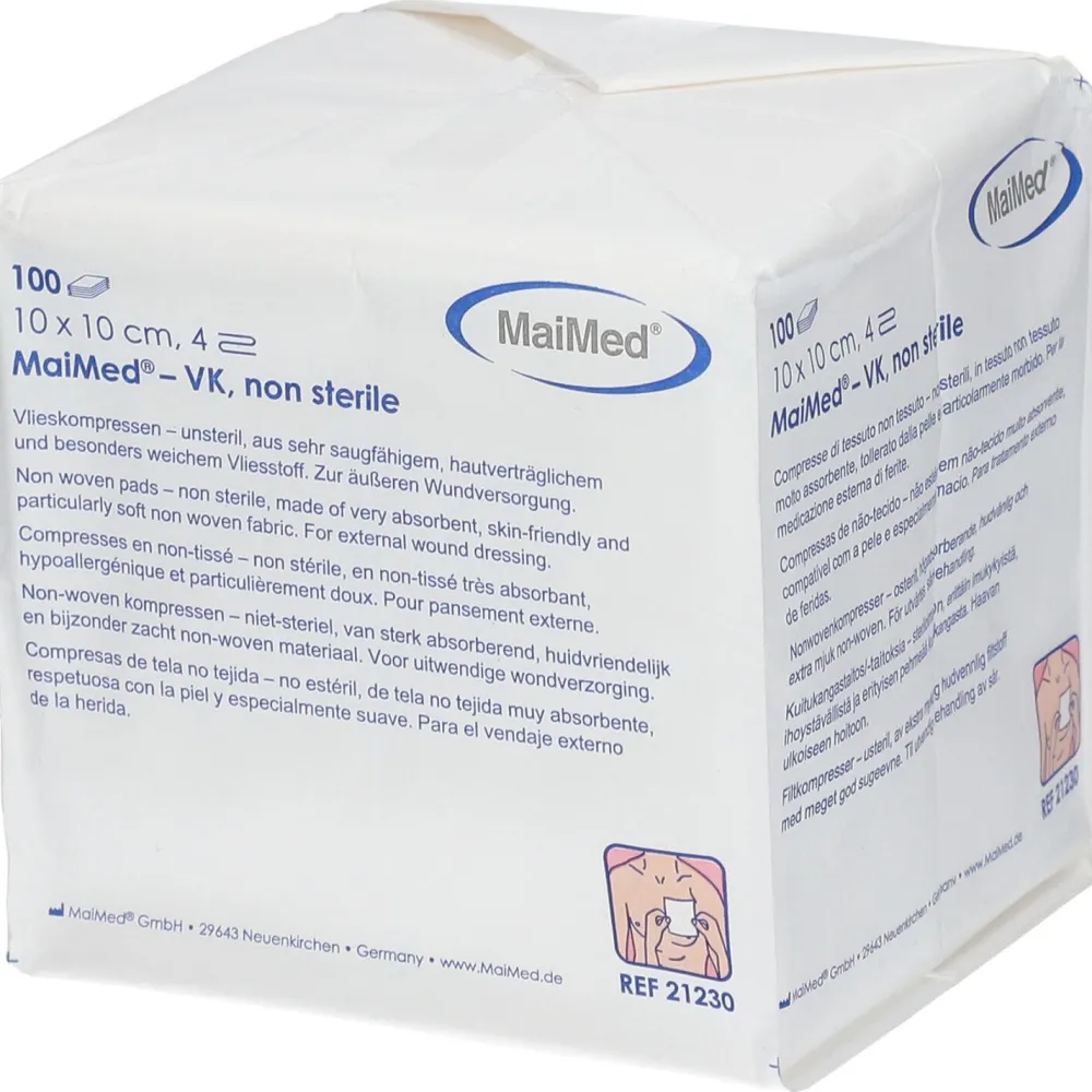 ® Vlieskompressen 10 x 10 cm unsteril>MaiMed Hot