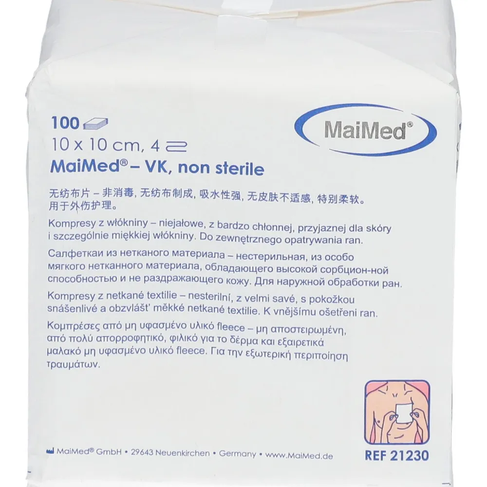 ® Vlieskompressen 10 x 10 cm unsteril>MaiMed Hot