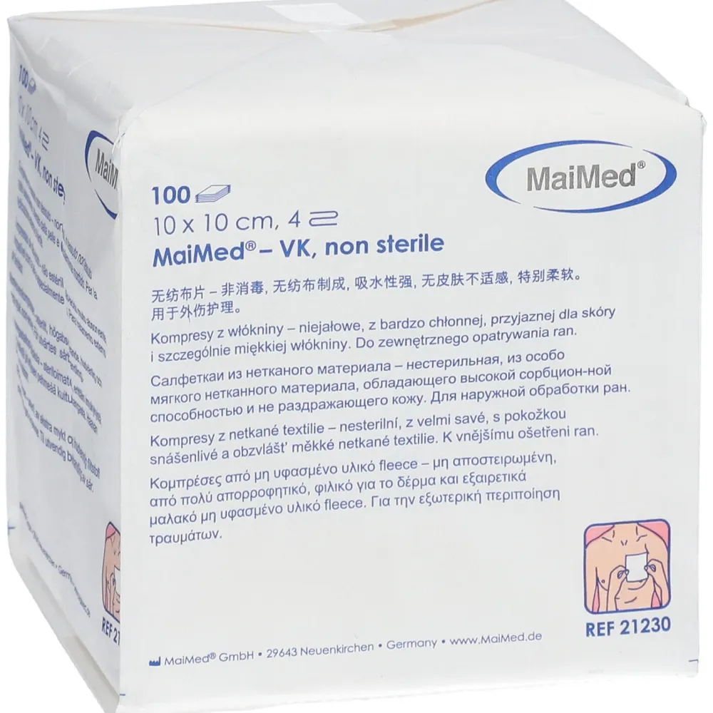 ® Vlieskompressen 10 x 10 cm unsteril>MaiMed Hot