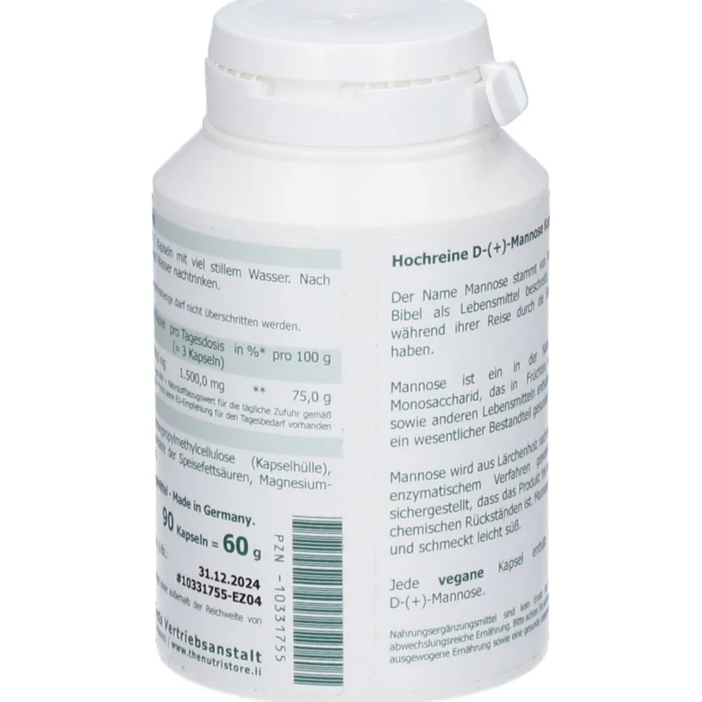 Mannose 500 mg vegetrarische Kapseln|