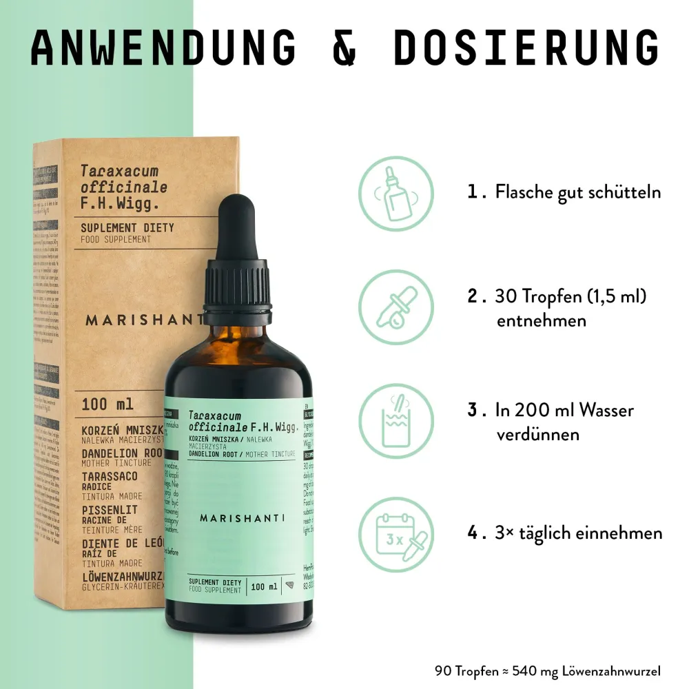 Marishanti Löwenzahnwurzel Extrakt – alkoholfrei> Online