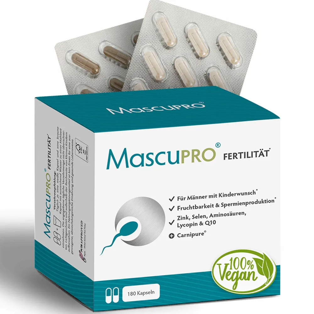 Fertilität | Kinderwunsch Vitamine für Männer | Folsäure & Aminosäuren|MASCUPRO Clearance