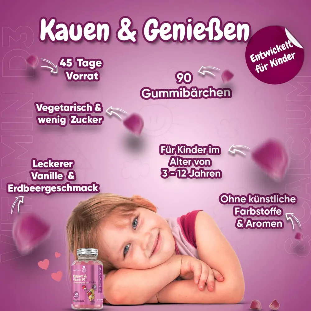 maxmedix Calcium & Vitamin D3 Gummibärchen für Kinder> Best