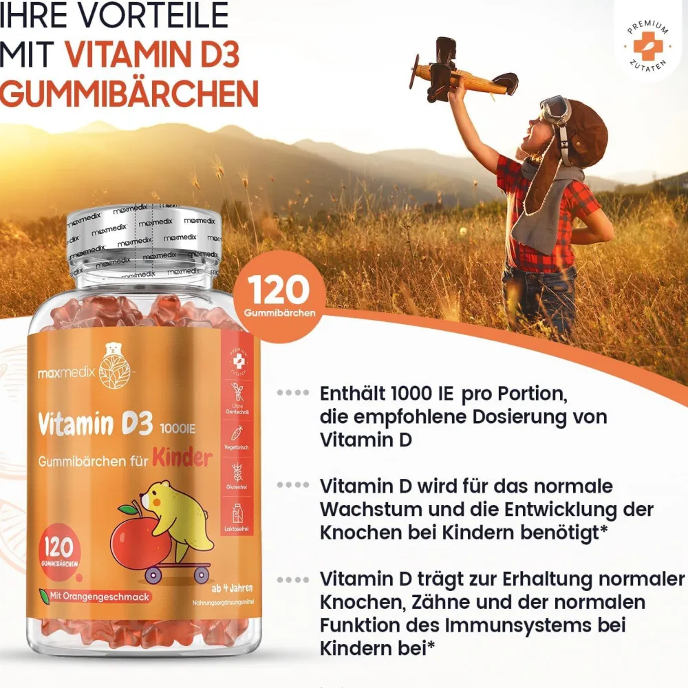 maxmedix Vitamin D3 Kinder Gummibärchen 1000 IE| Discount