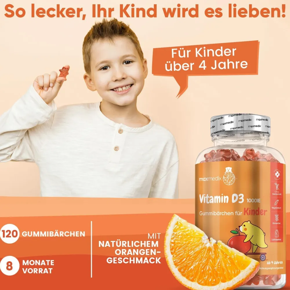 maxmedix Vitamin D3 Kinder Gummibärchen 1000 IE| Discount