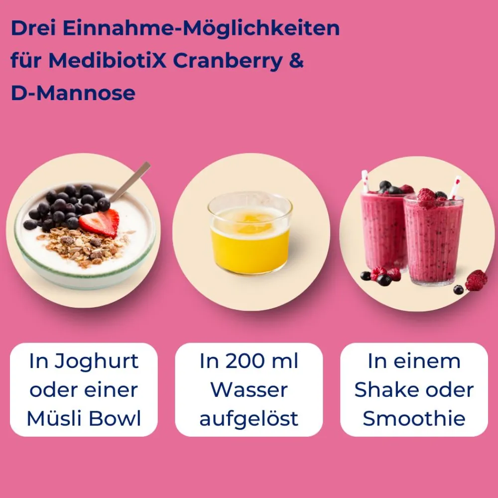 Cranberry & D-Mannose - für Blase, Abwehrkräfte & Vaginalflora mit Milchsäurebakterien>MedibiotiX New