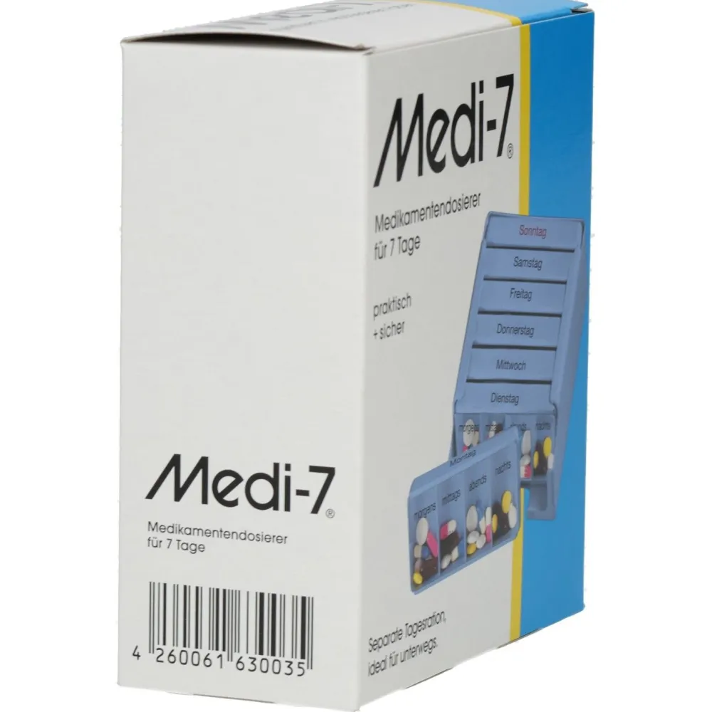 Medikamentendosierer für 7 Tage, blau|Medi-7 Discount