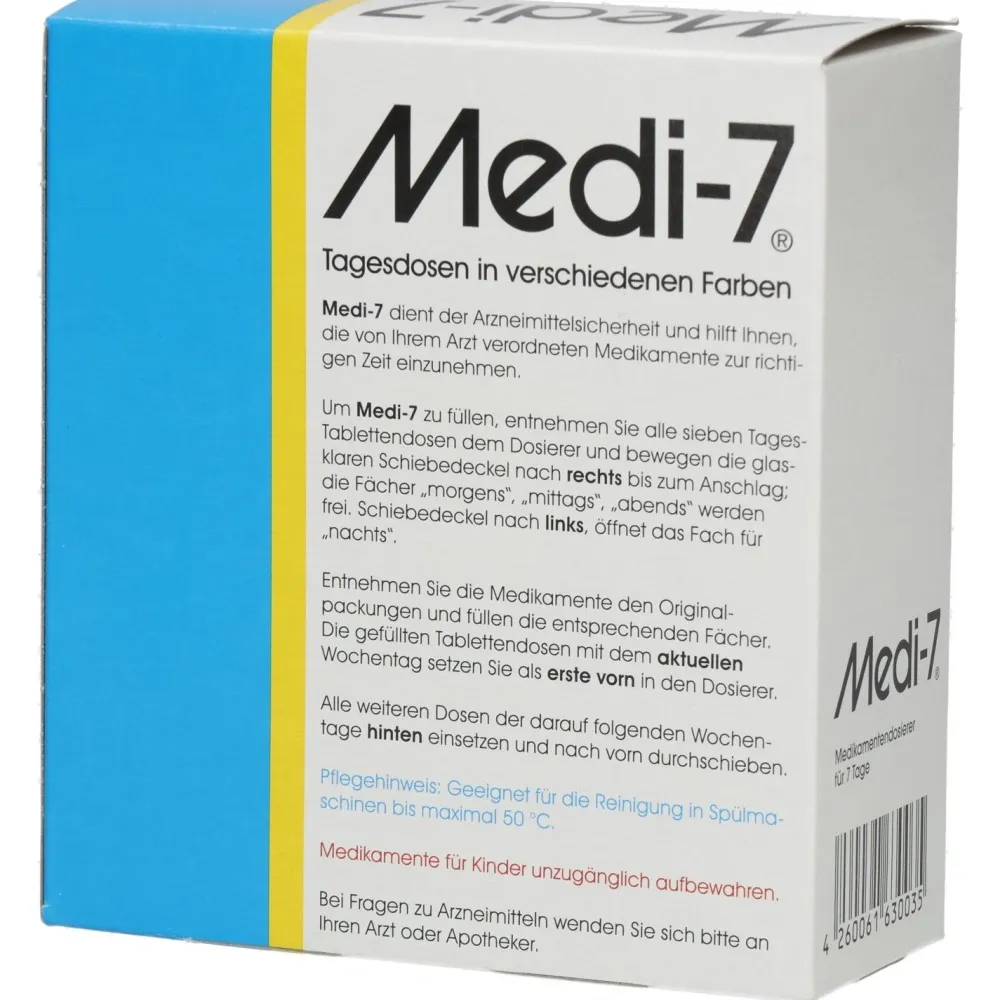Medikamentendosierer für 7 Tage, blau|Medi-7 Discount