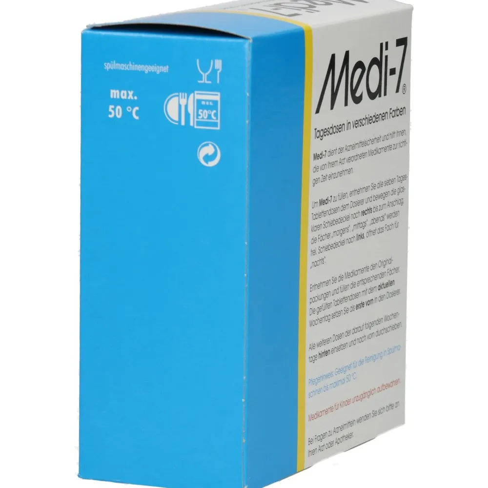 Medikamentendosierer für 7 Tage, blau|Medi-7 Discount