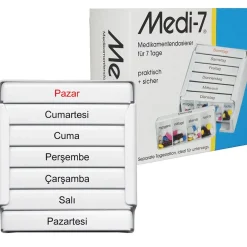 ® Medikamentendosierer in weiss für 7 Tage türkisch|Medi-7 Clearance