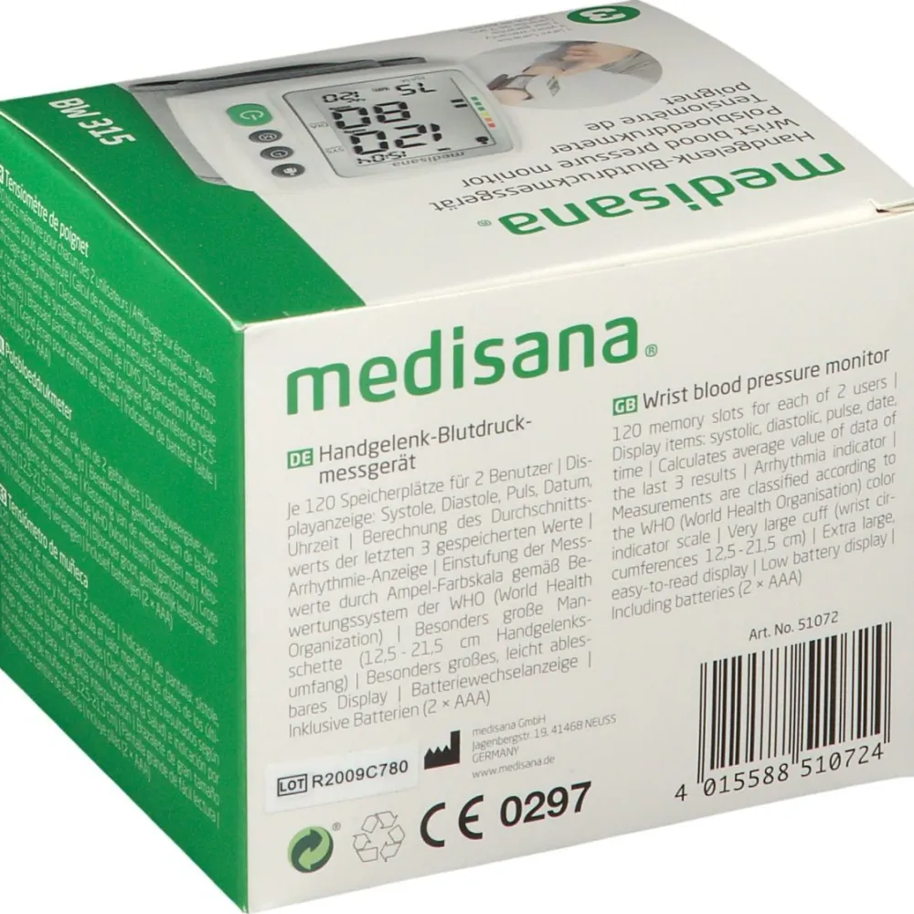 BW 315 Handgelenk-Blutdruckmessgerät>Medisana Outlet
