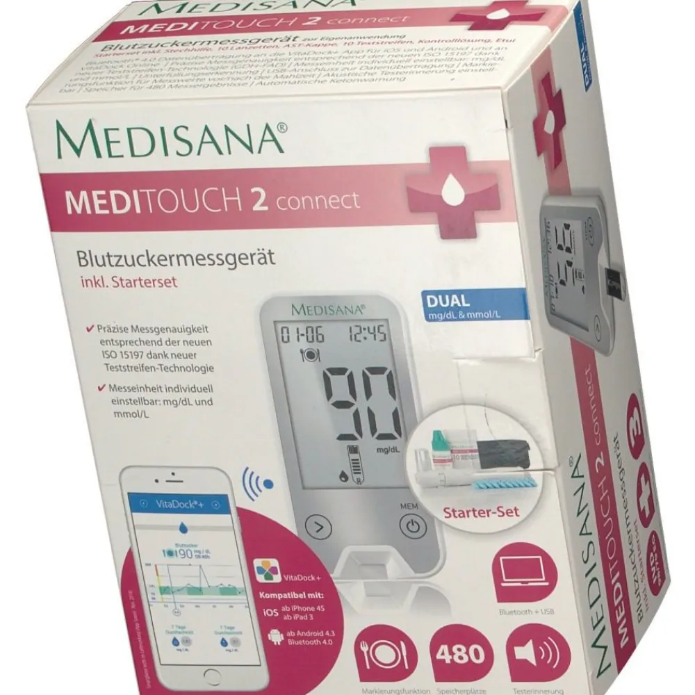 2 Dual Blutzuckermessgerät mmol/L und mg/dL>Medisana Meditouch Online