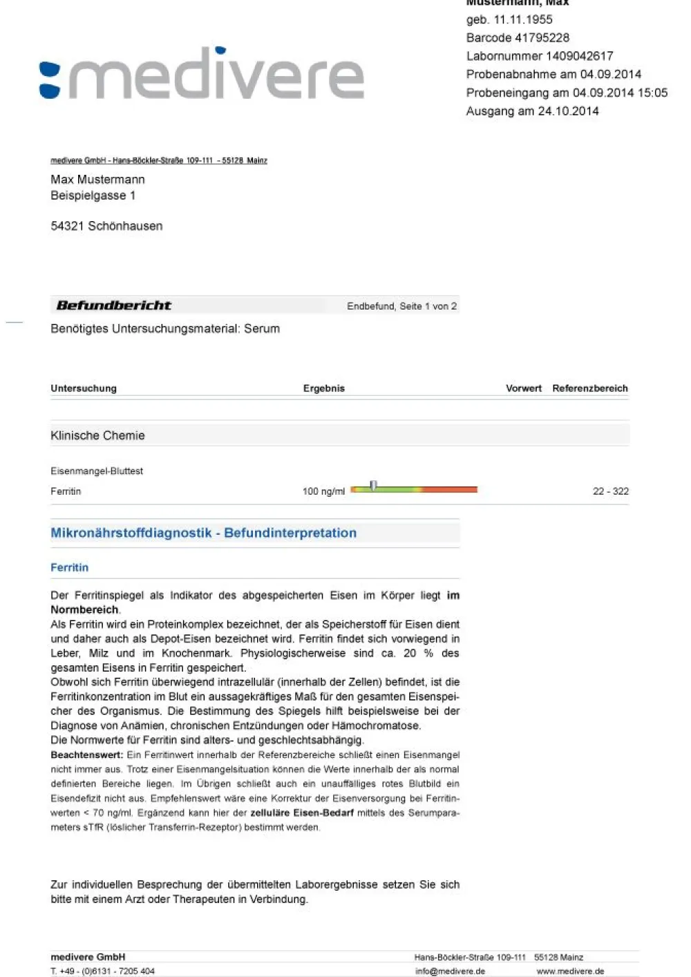 medivere diagnostics Eisenmangel Bluttest> Outlet