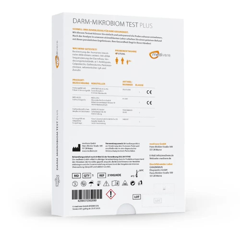 Labordiagnostik Darm-Mikrobiom Plus Stuhltest|medivere Sale
